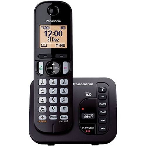 Telefone Fixo Sem Fio Panasonic Dect 6.0 1,9 Ghz Kx-Tgc220Lbb Preto