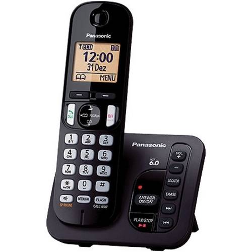 Telefone Fixo Sem Fio Panasonic Dect 6.0 1,9 Ghz Kx-Tgc220Lbb Preto