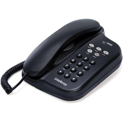 Telefone Intelbras com Fio Tc 500 Preto - Voltagem Bivolt
