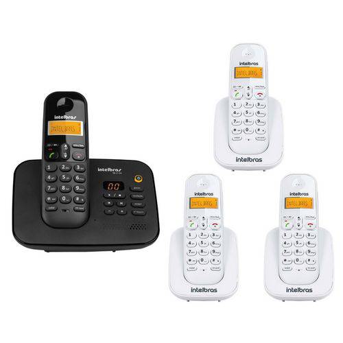 Telefone Intelbras Sem Fio Digital Ts 3130 e 3 Ramal Ts 3111