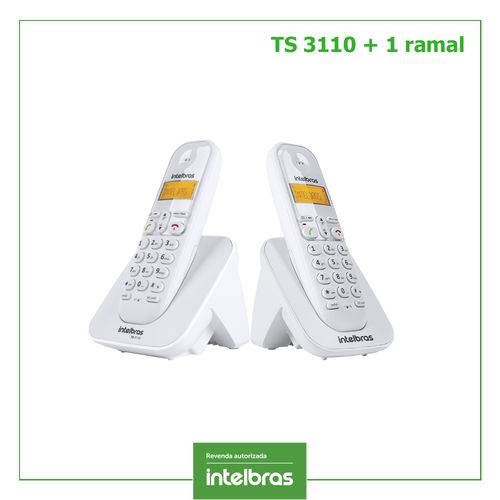 Telefone Intelbras Sem Fio Digital Ts 3110 + 1 Ramais Ts 3111 Branco