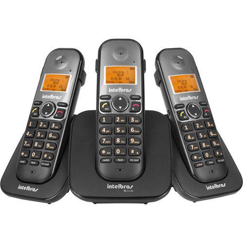 Telefone Intelbras Sem Fio Ts 5123 Base e 2 Ramais - Preto - 4125123