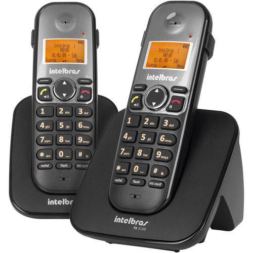 Telefone Intelbras Sem Fio Ts 5122 Base e Ramal - Preto - 4125122