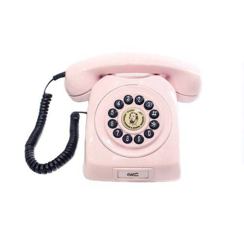 Telefone Retrô Vintage Rosa - Funciona e Novo