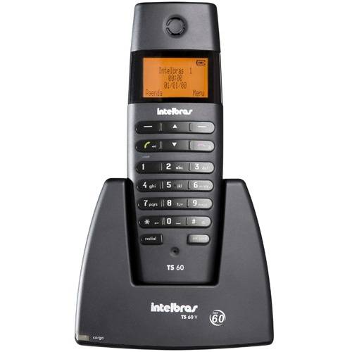Telefone S/ Fio C/ Identificador de Chamadas, Viva-Voz e Display Iluminado Ts60v Preto - Intelbras