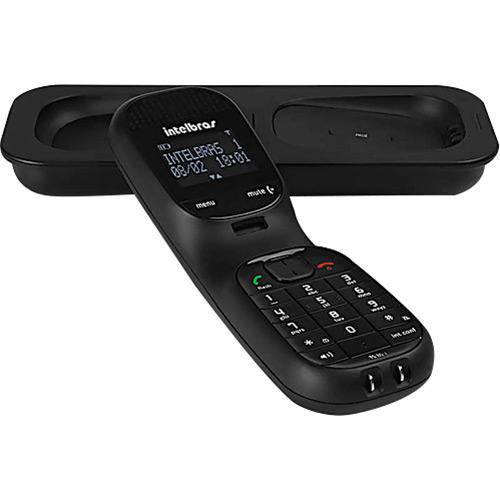 Telefone S/ Fio Dect 6.0 C/ Viva-Voz, Capacidade 5 Ramais e Babá Eletrônica Ts80v Preto - Intelbras