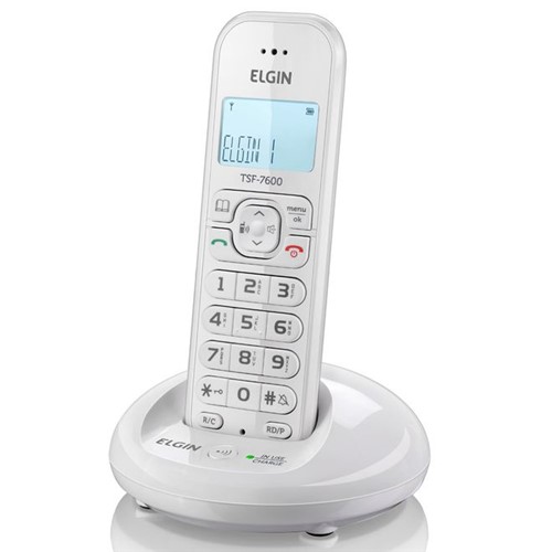 Telefone Sem Fio Branco TSF 7600 Elgin