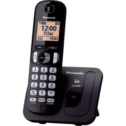 Telefone Sem Fio DECT 6.0 1.9GHz Dentificador de Chamadas, Viva Voz KX-TGC210LBB Preto PANASONIC