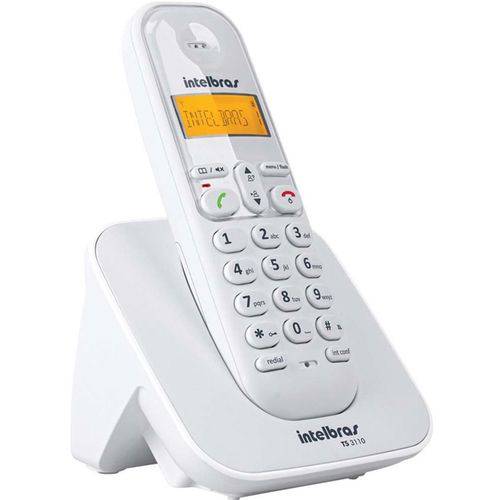 Telefone Sem Fio com Identificador de Chamadas TS3110 Branco Intelbras.