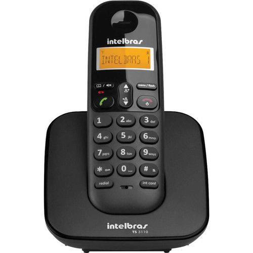 Telefone Sem Fio com Identificador de Chamadas TS3110 Preto Intelbras.