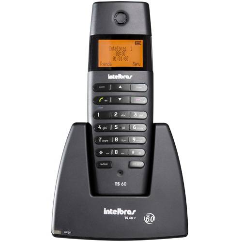 Telefone Sem Fio com Identificador de Chamadas Viva-Voz e Display Iluminado TS60V Preto - Intelbras