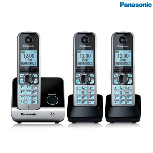 Telefone Sem Fio com 2 Ramais KXTG6713LBB Panasonic