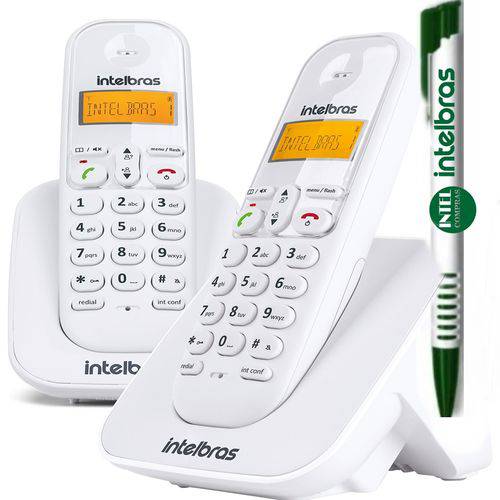 Telefone Sem Fio com Ramal TS 3112 Branco Intelbras