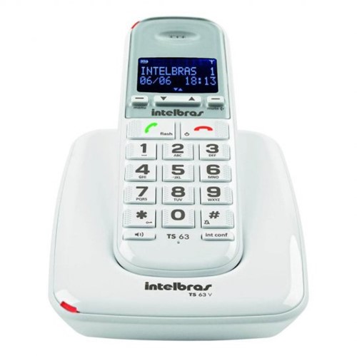 Telefone Sem Fio DECT 6.0 com ID e Viva Voz TS63V Branco