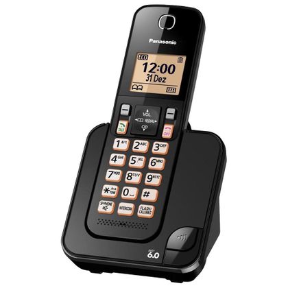 Telefone Sem Fio Digital Viva Voz Kx-tgc350lb Preto Panasonic Panasonic