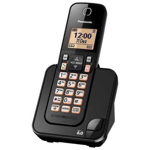 Telefone Sem Fio Digital Viva Voz Kx-tgc350lb Preto Panasonic