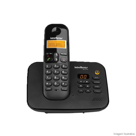 Telefone Sem Fio ID TS3130 de Chamadas e Secretária Preto Intelbras