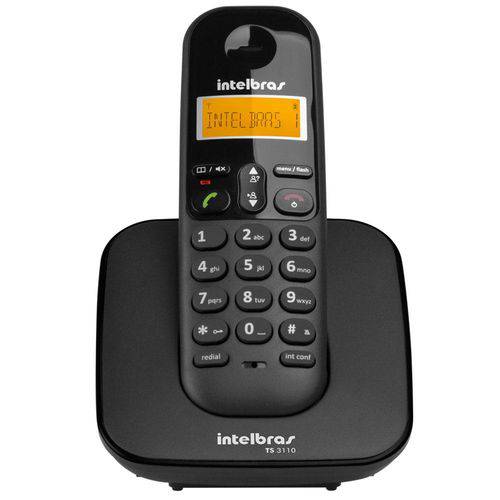 Telefone Sem Fio Intelbras TS 3110, Display Luminoso - Preto