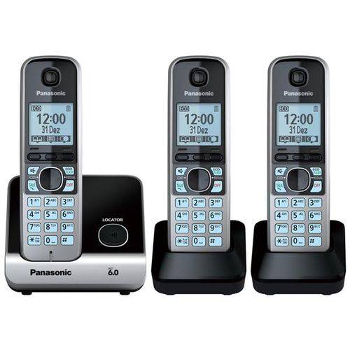 Telefone Sem Fio Kx-tg6713lbb Preto, Dect 6.0, Identificador de Chamadas e Visor Iluminado + 2 Rama