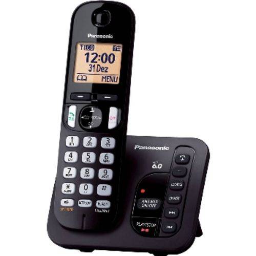 Telefone Sem Fio Kx-tgc220 Lbb com Secretária Eletrônica Preto Panasonic