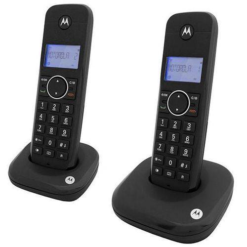 Telefone Sem Fio Motorola Moto 500id-2 (2 Bases) com Identificador de Chamada - Preto