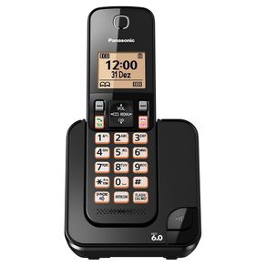 Telefone Sem Fio Panasonic com ID/Viva Voz KX-TGC350LBB Preto