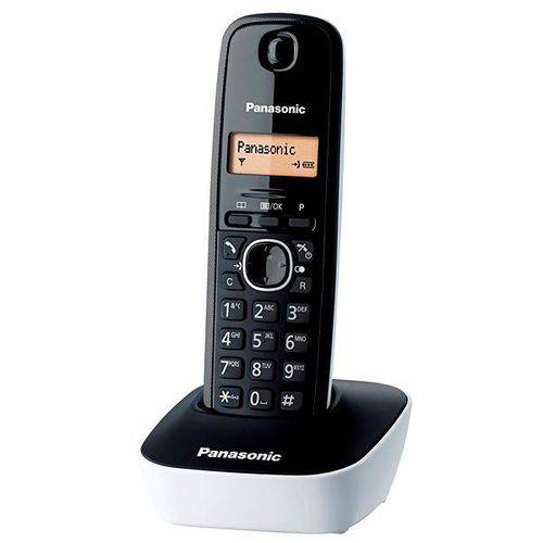 Telefone Sem Fio Panasonic KX-TG1611 com Identificador de Chamadas - Branco/Pret