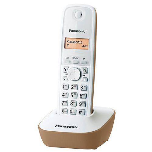 Telefone Sem Fio Panasonic Kx-tg1611 com Identificador de Chamadas - Dourado/bra