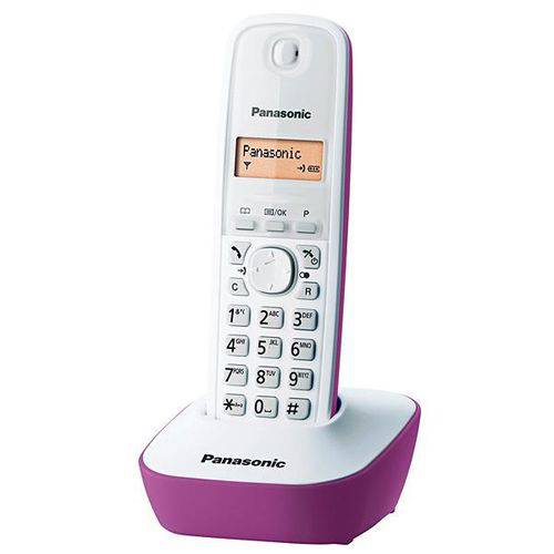 Telefone Sem Fio Panasonic Kx-tg1611 com Identificador de Chamadas - Roxo/branco