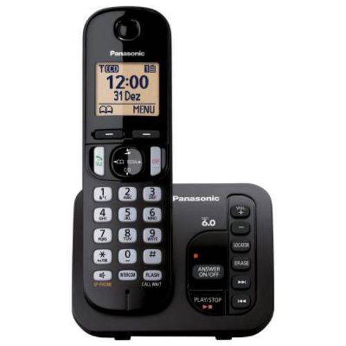 Telefone Sem Fio Panasonic Kx-TGC220LBB Preto, com Secretária Eletrônica , Dect 6.0 (1.9 GHz)