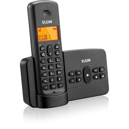 Telefone Sem Fio Preto Elgin com Identificador - Tsf 800se Preto