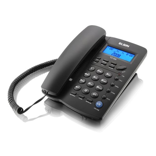 Telefone TCF 3000 com Identificador de Chamadas e Viva-Voz, Preto - Elgin