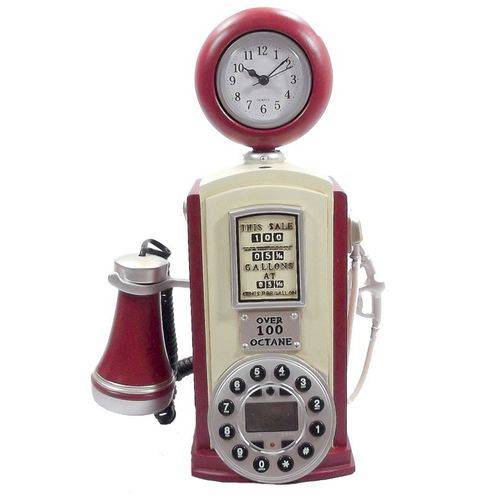 Telefone Vintage Retro Bomba de Gasolina com Fio