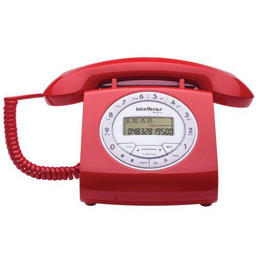 Telefones com Fio Intelbras Icon 4030162 Tc 8312 Retro Vermelho com Identificador de Chamadas