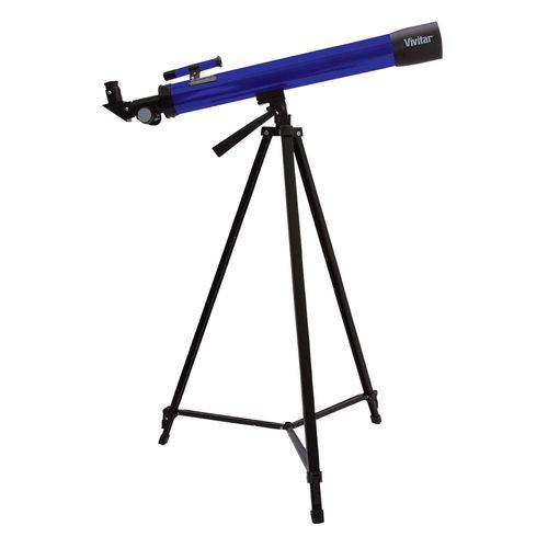 Telescópio Vivitar com Ampliação 75x150 Azul, Ocular, Manopla e Tripé
