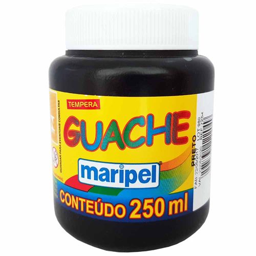 Tempera Guache 250ml Preto Maripel 901091