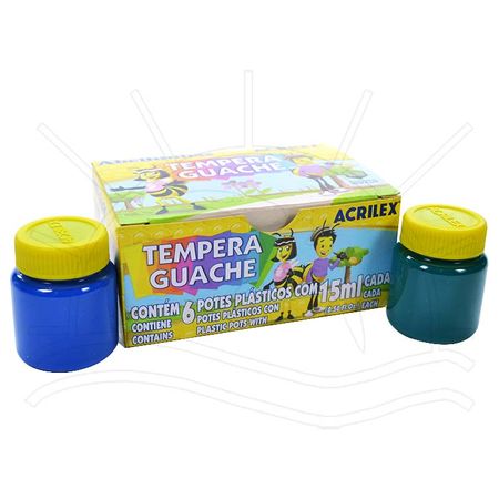 Tempera Guache Acrilex - 6 Cores