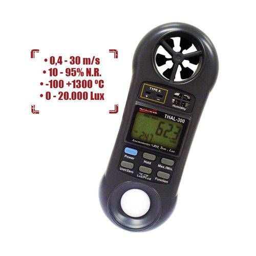 Termo-higro-anemometro-luximetro, Umidade, Vento, Temperatura, com Certificado Thal-300 Instrutherm