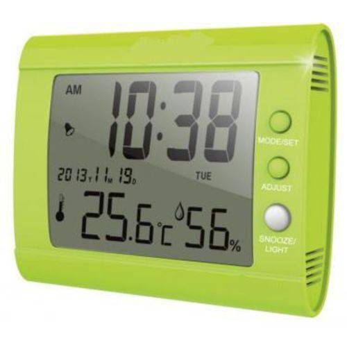 Termo-higrômetro Digital com Relógio e Alarme - Ins-27 (verde)