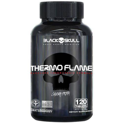 Termogênico Thermo Flame Caveira Preta Cafeína 60 Tabletes Black Skull