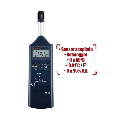 Termohigrômetro Termômetro Termo Higrômetro Temperatura Umidade com Certificado Htr-157 Instrutherm
