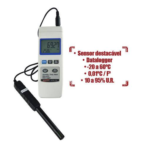 Termohigrômetro Termômetro Termo Higrômetro Temperatura Umidade com Certificado Htr-170 Instrutherm