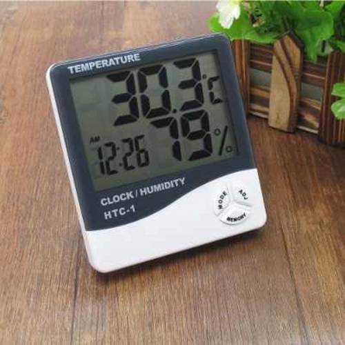 Termometro Digital com Relogio Medidor de Temperatura e Umidade Termo Higrometro com Despertador