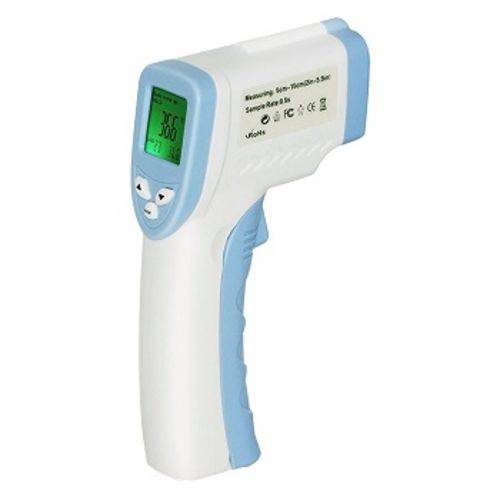 Termometro Digital Mira Laser Infravermelho P/ Uso em Bebes e Adultos Branco e Azul