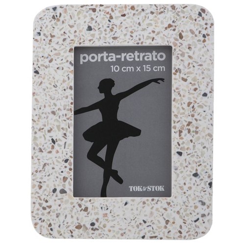 Terrazzo Porta-retrato 10 Cm X 15 Cm Branco/multicor