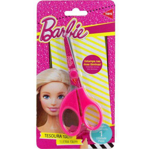 Tesoura 13cm Escolar Assimétrica Barbie Tris