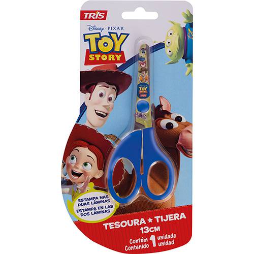 Tesoura Escolar Toy Story Lâminas Decoradas 1 Unidade - Tris