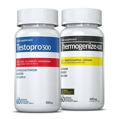 Testopro 500 - 60 Capsulas + Thermogenize420 - 60 Capsulas - Inove Nutrition