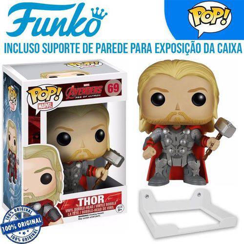 Thor Avengers Vingadores Funko Pop #69 + Suporte de Parede