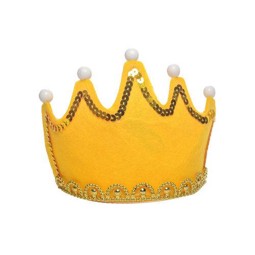 Tiara Acessório Carnaval Coroa Princesas com Luz Led Amarelo